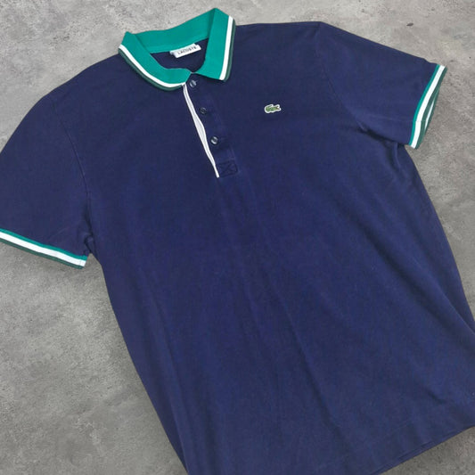 Lacoste sötétkék-zöld galléros póló