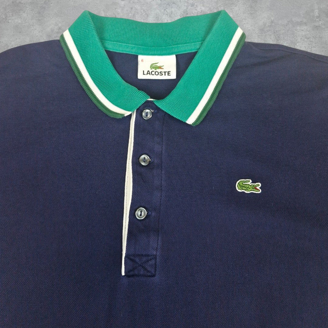 Lacoste sötétkék-zöld galléros póló