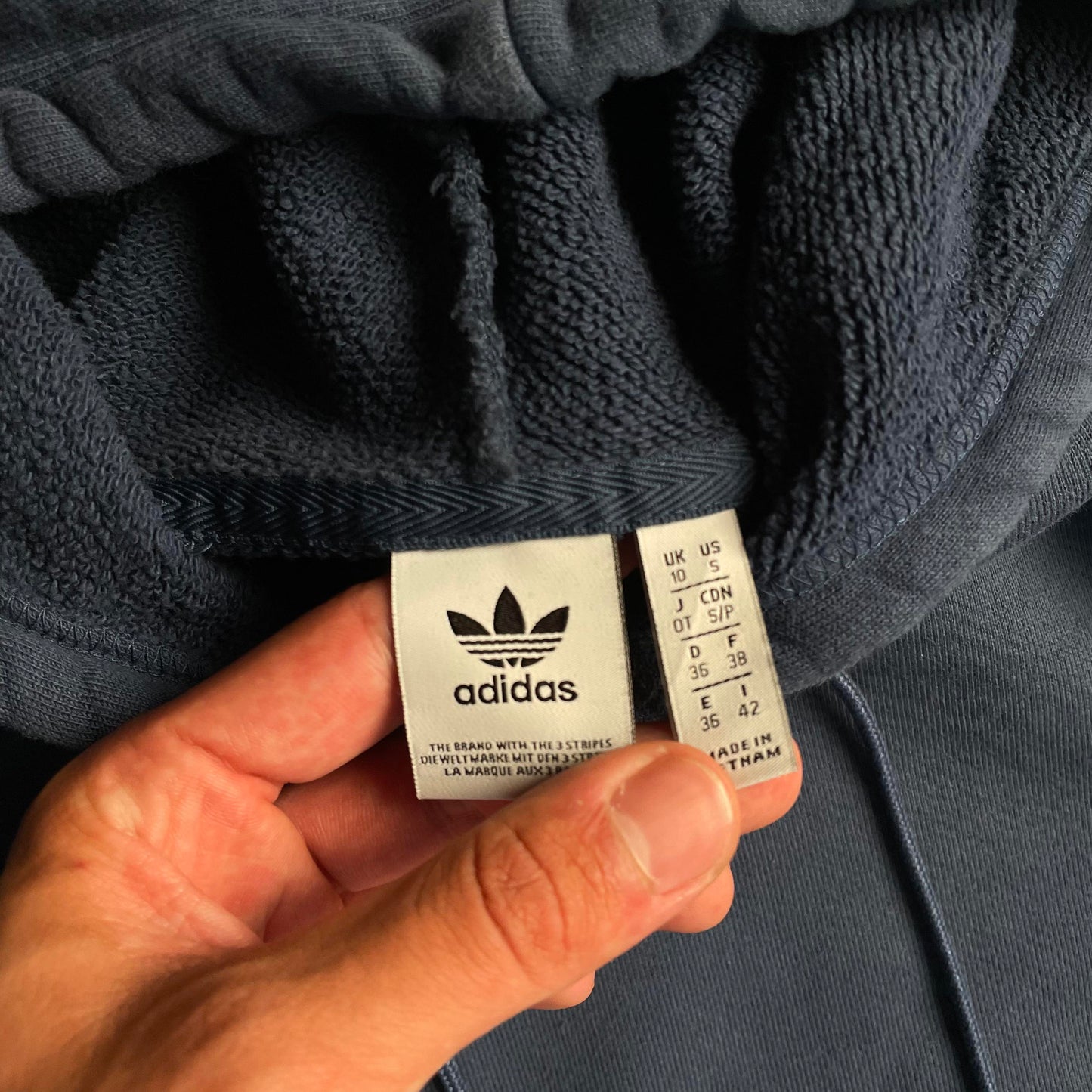 Adidas cropped center logo hoodie