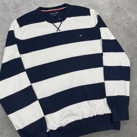 Tommy Hilfiger csíkos környakú pulóver