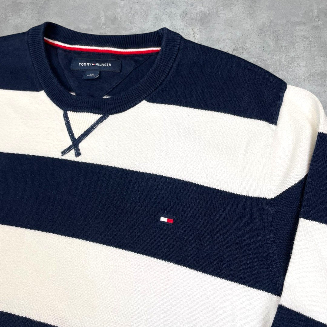 Tommy Hilfiger csíkos környakú pulóver