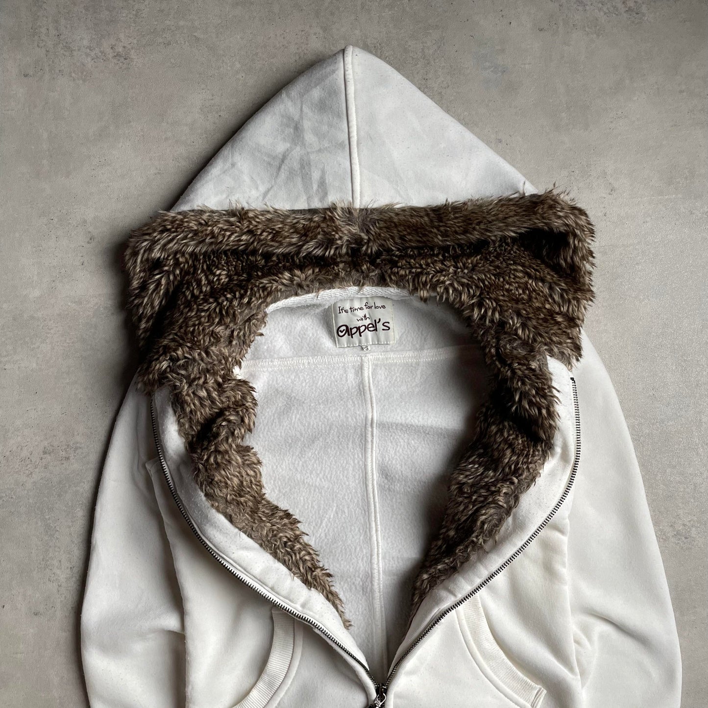 Appel's y2k szőrmés zipup hoodie