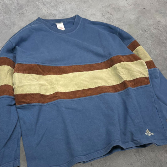 Vintage Adidas kordcsíkos pulóver