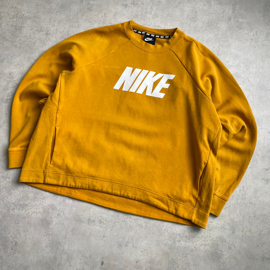 Nike cropped sárga crewneck