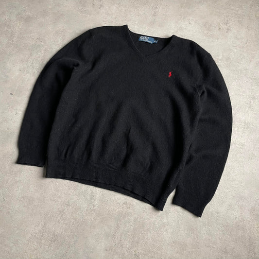 Ralph Lauren kötött v-nyakú pulóver