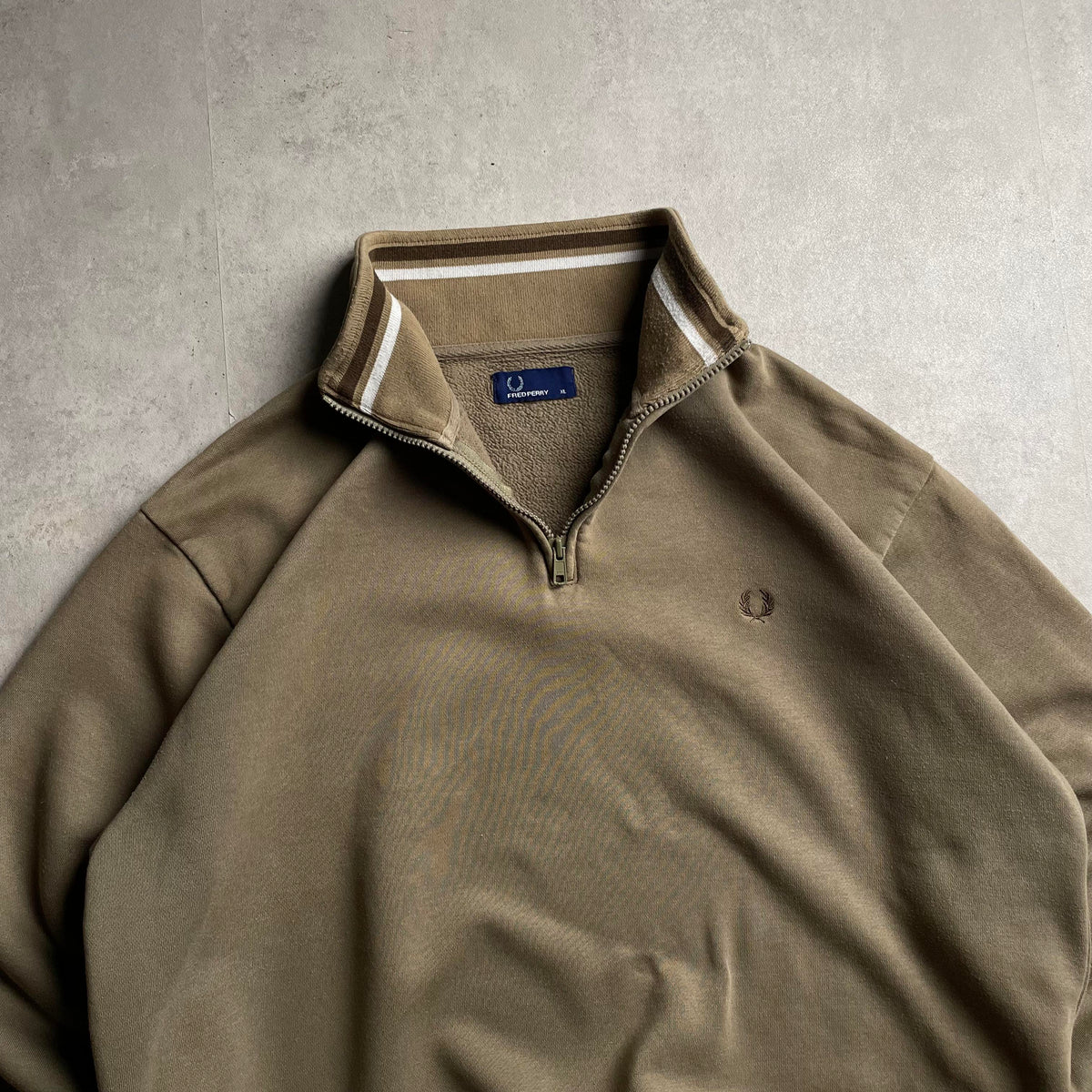 Fred Perry barna quaterzip pulóver