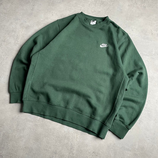 Nike sötétzöld club logo crewneck