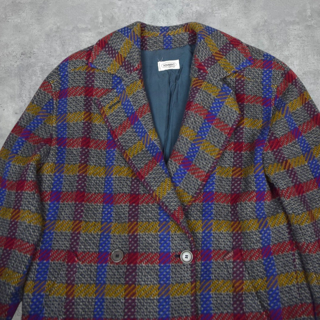 Missoni vintage 90's kockás női kötött kabát