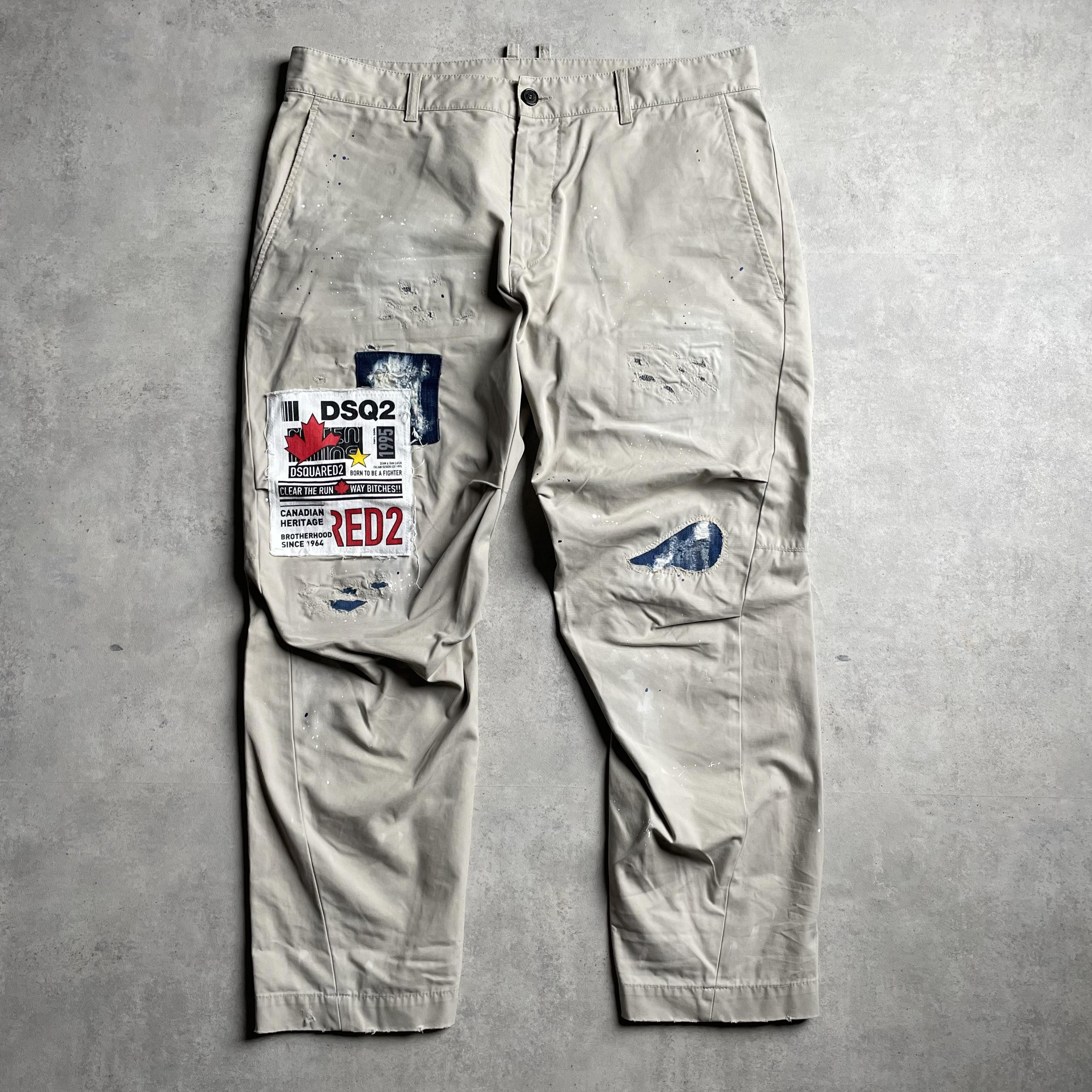 Dsquared2 patch bézs nadrág