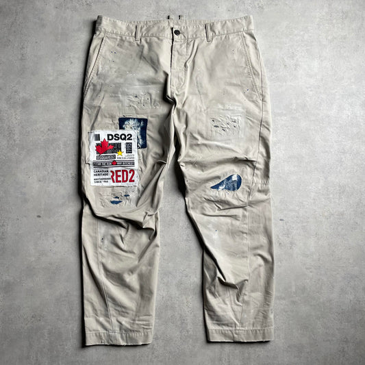Dsquared2 patch bézs nadrág
