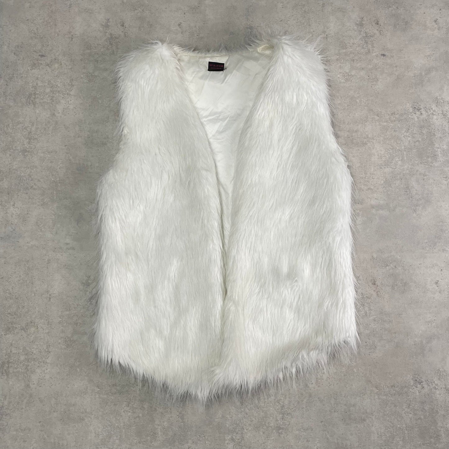 Vintage fehér szőrmés mellény