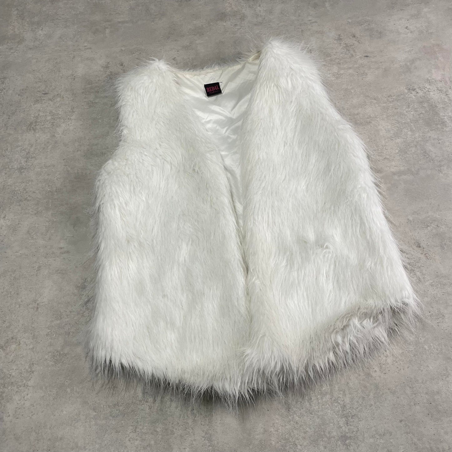Vintage fehér szőrmés mellény