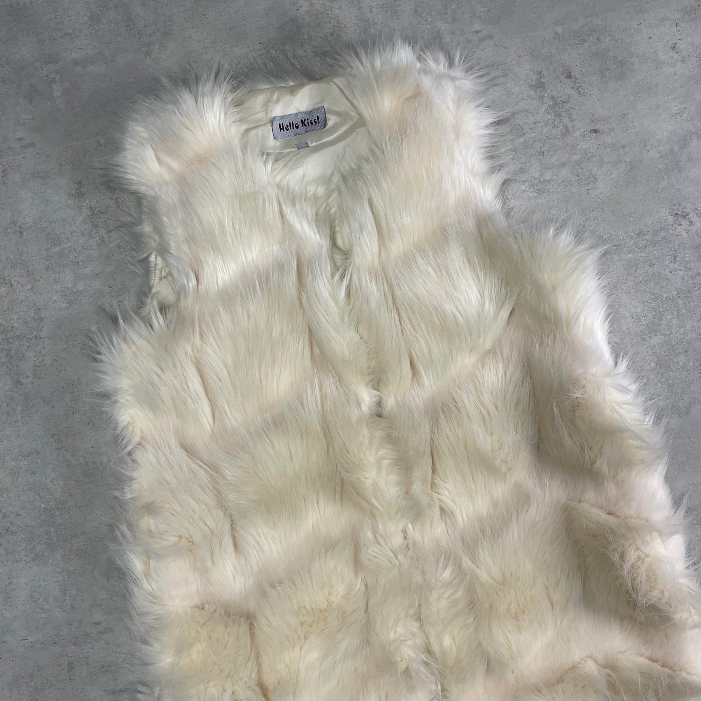 Vintage fehér szőrmés mellény