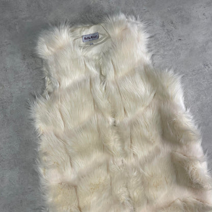 Vintage fehér szőrmés mellény
