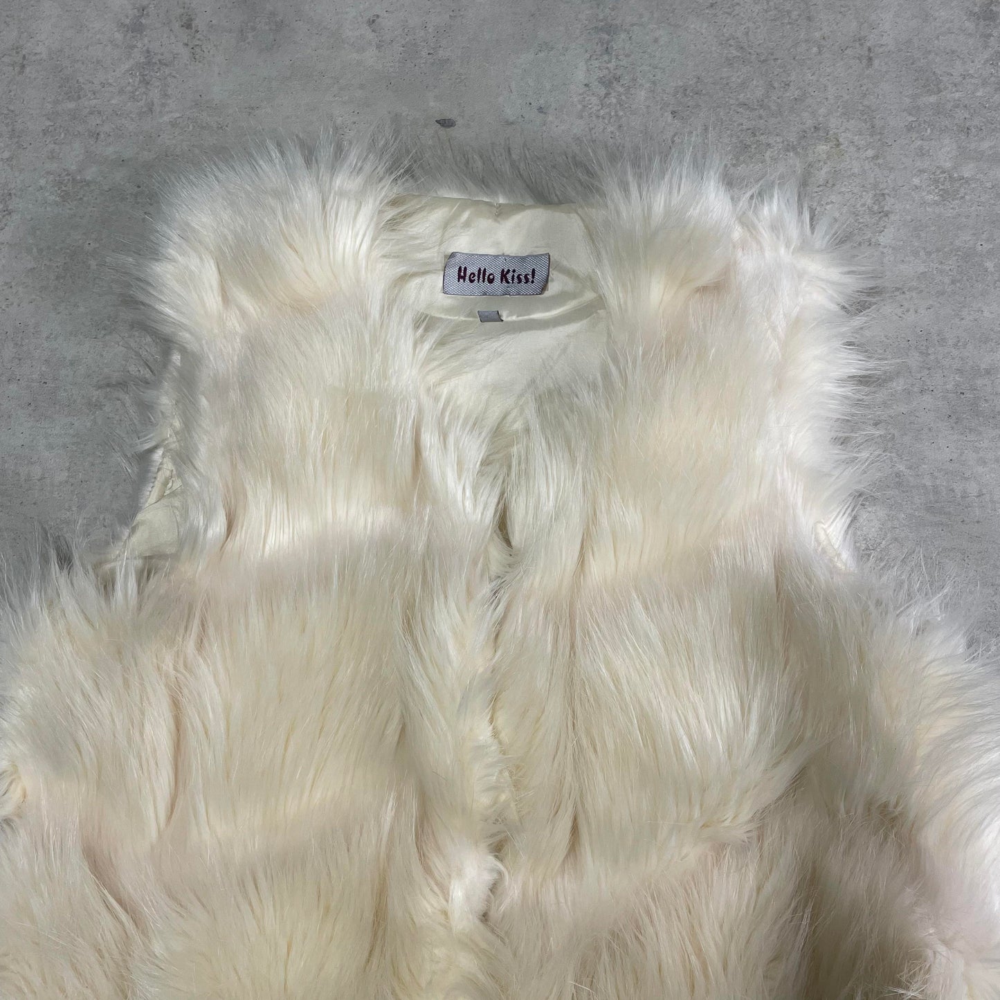 Vintage fehér szőrmés mellény