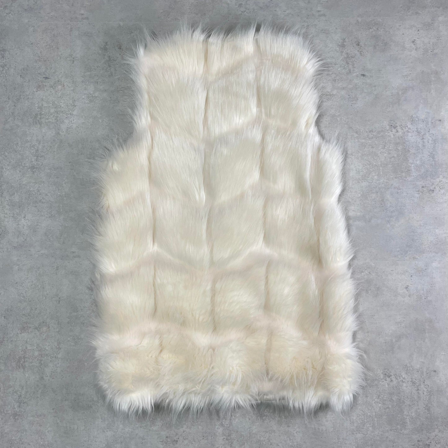 Vintage fehér szőrmés mellény