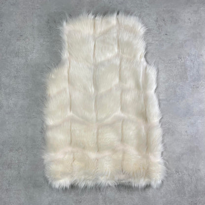 Vintage fehér szőrmés mellény