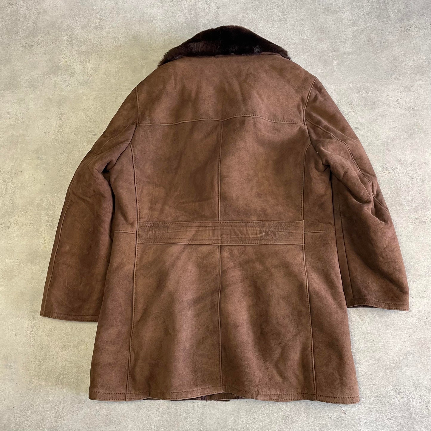 Vintage barna velúr szőrmés kabát