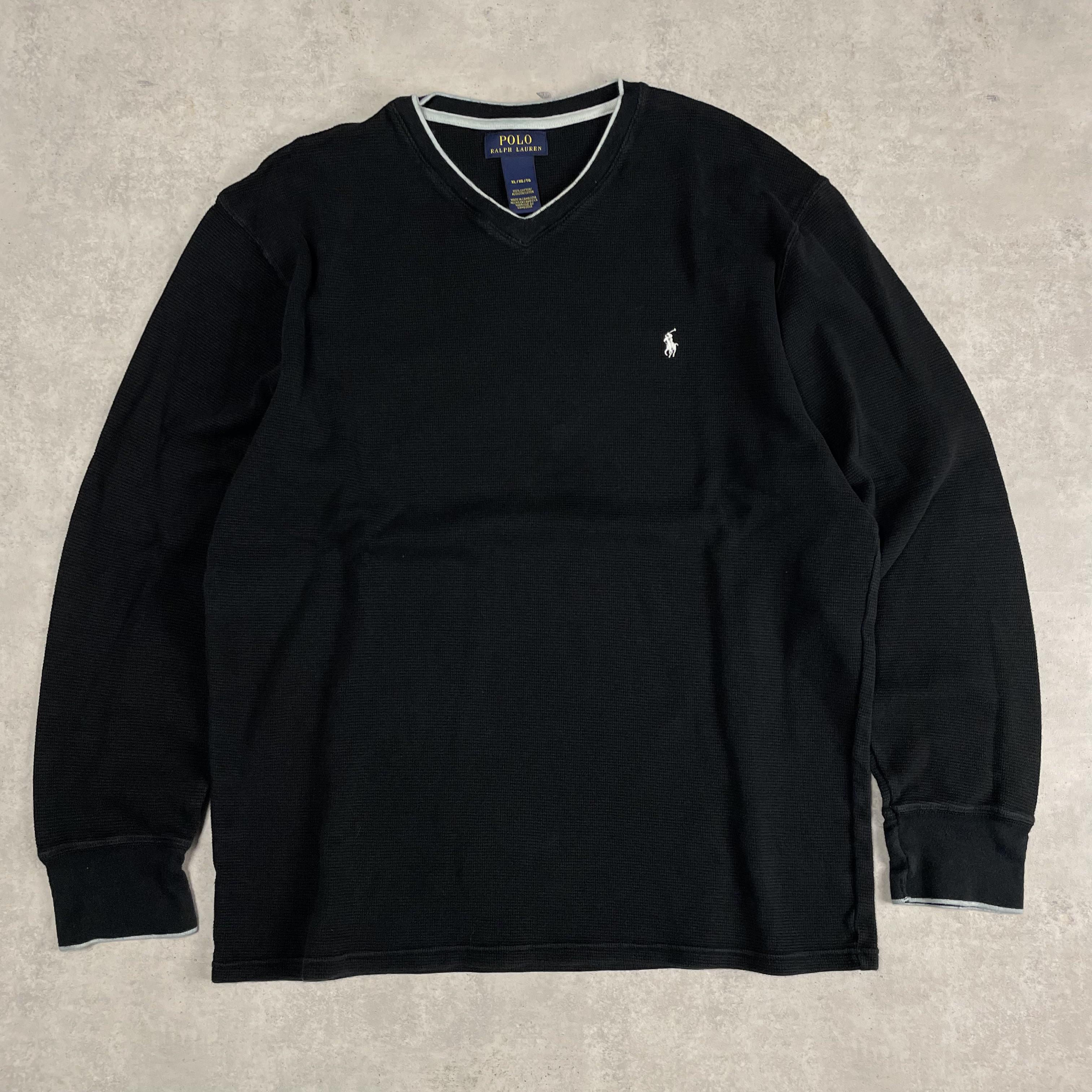 Ralph Lauren fekete v-nyakú pulóver