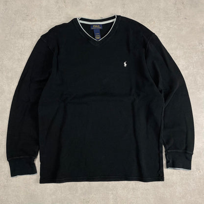 Ralph Lauren fekete v-nyakú pulóver