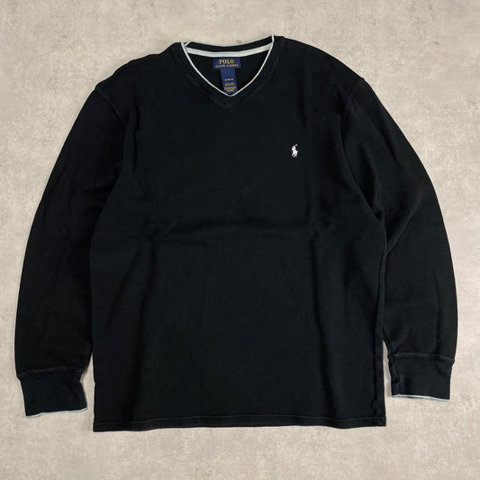 Ralph Lauren fekete v-nyakú pulóver