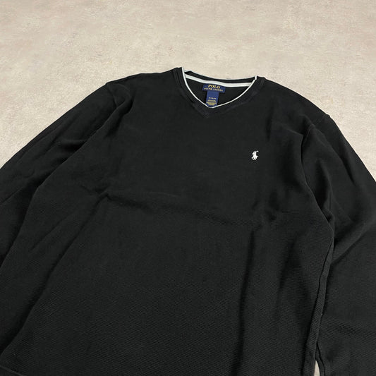 Ralph Lauren fekete v-nyakú pulóver