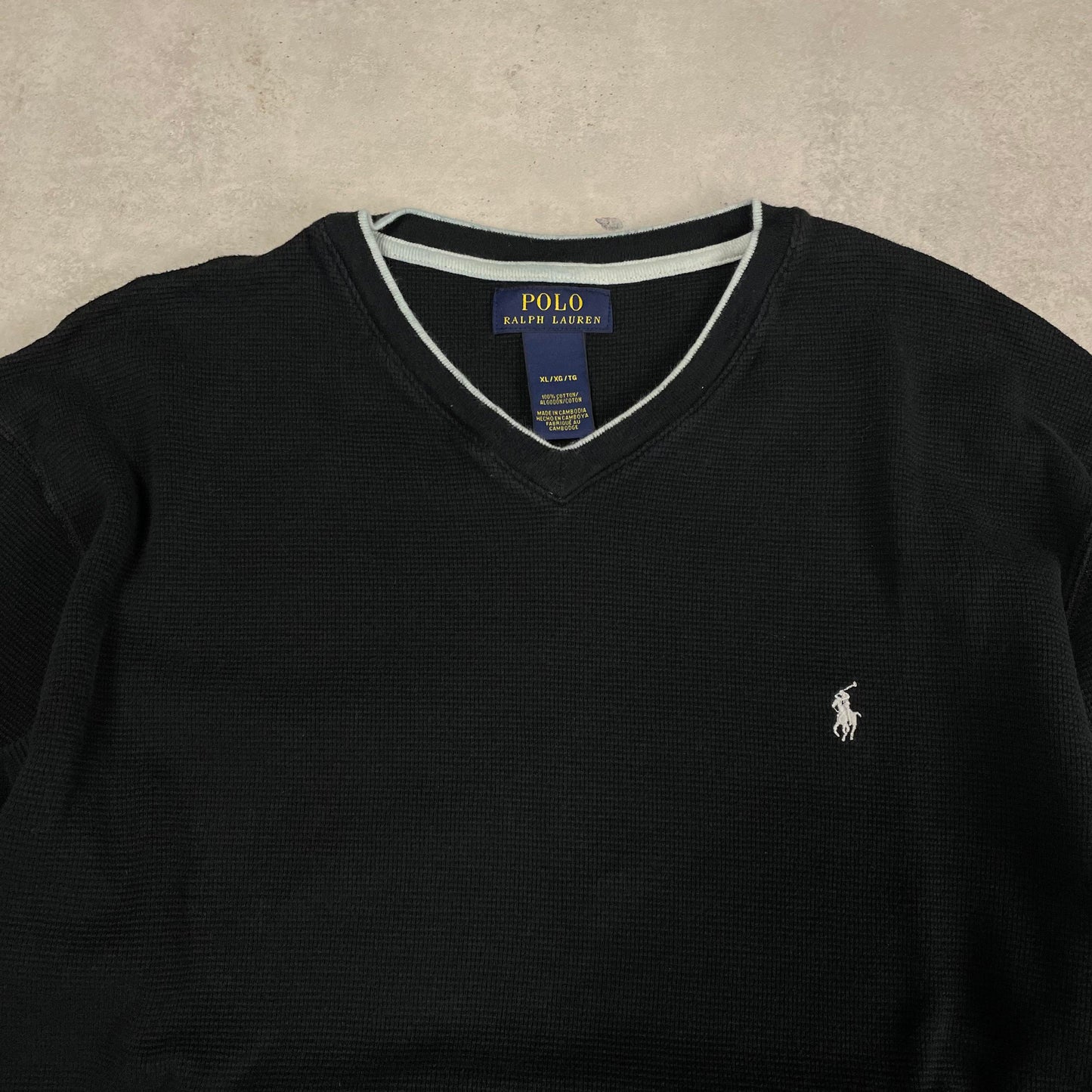 Ralph Lauren fekete v-nyakú pulóver