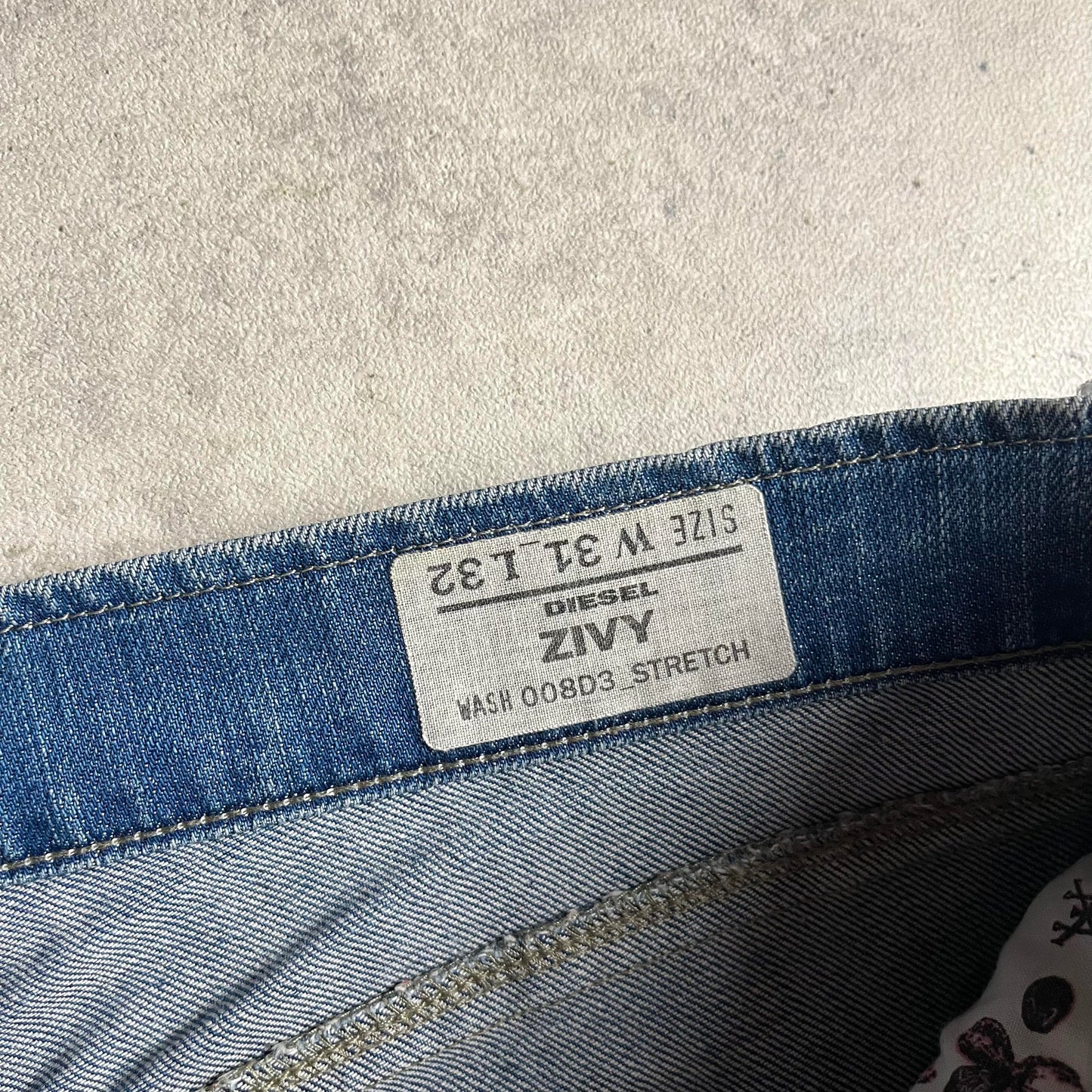 Diesel y2k alul cipzáros farmernadrág