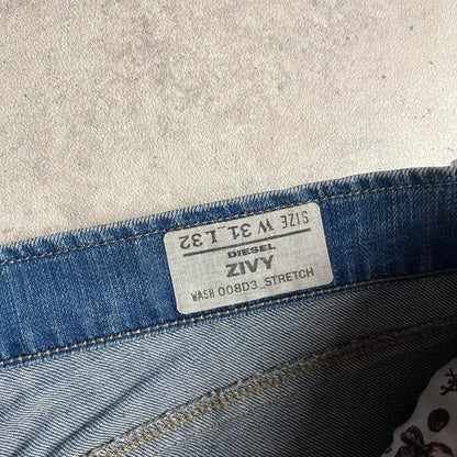 Diesel y2k alul cipzáros farmernadrág