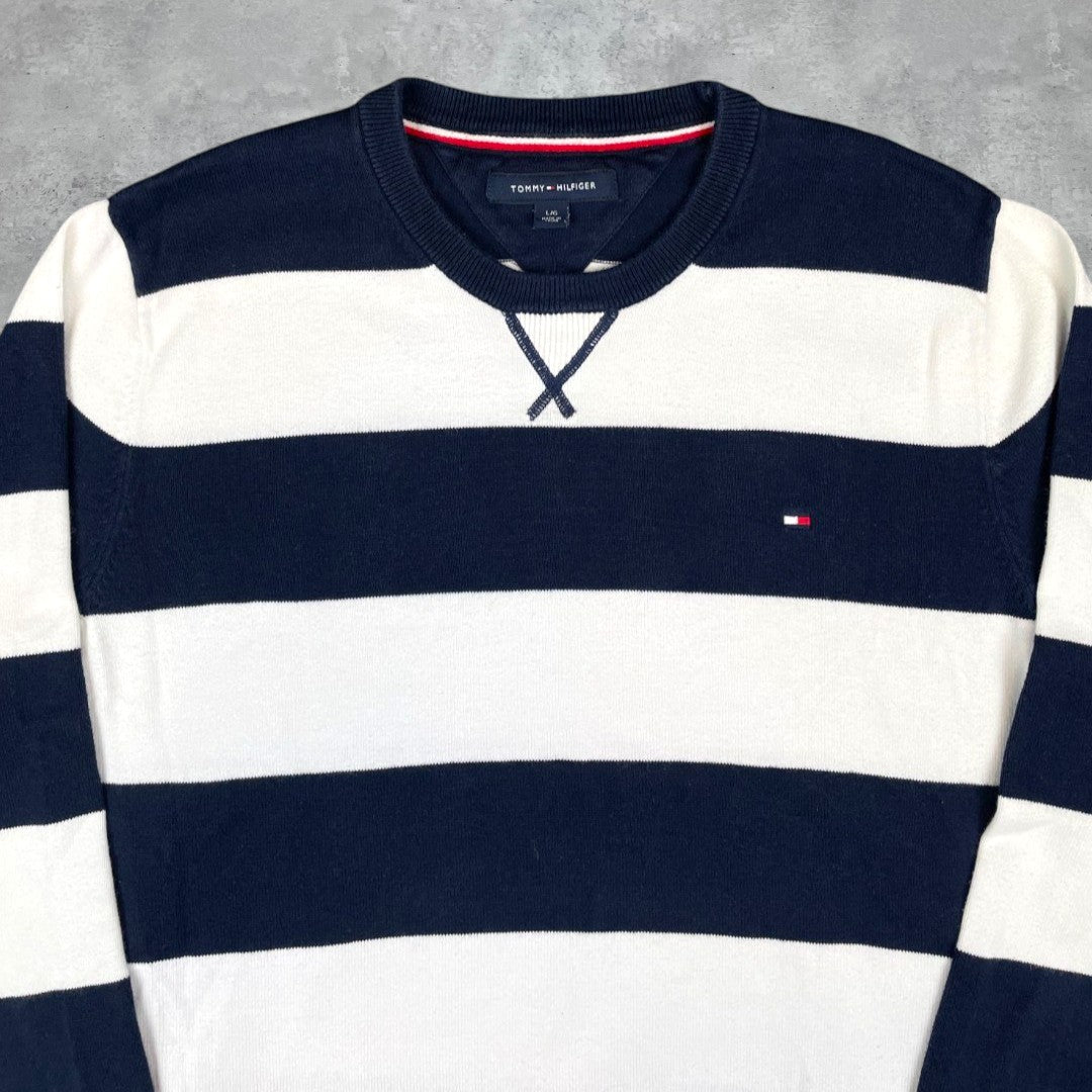 Tommy Hilfiger csíkos környakú pulóver