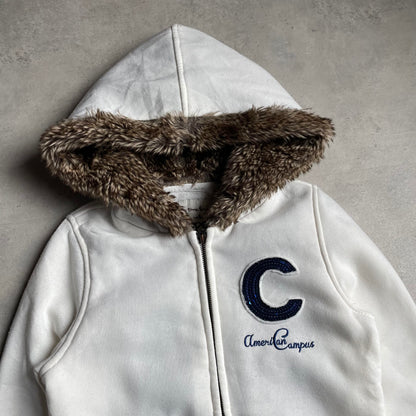 Appel's y2k szőrmés zipup hoodie