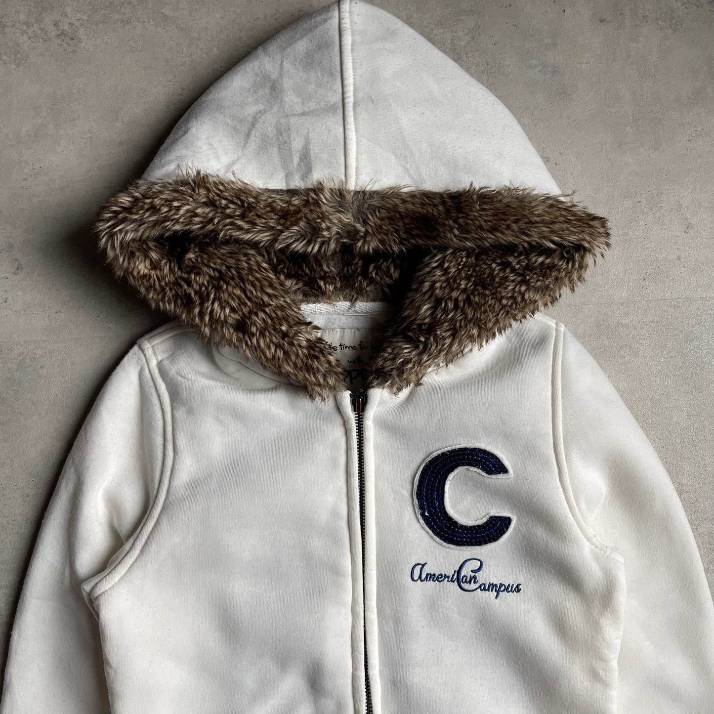 Appel's y2k szőrmés zipup hoodie