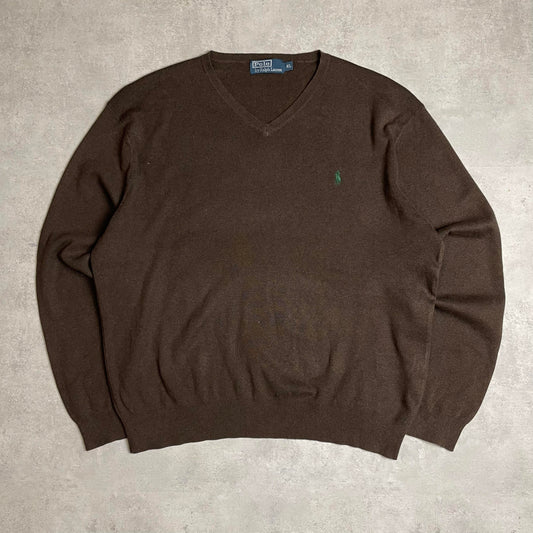 Ralph Lauren kötött v-nyakú pulóver