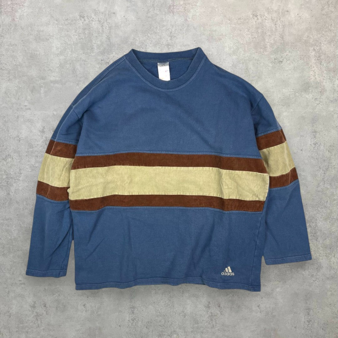 Vintage Adidas kordcsíkos pulóver