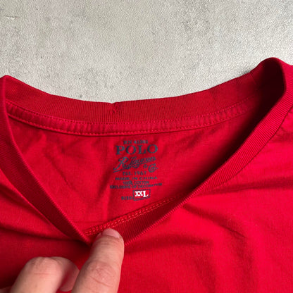 Ralph Lauren piros zsebes póló