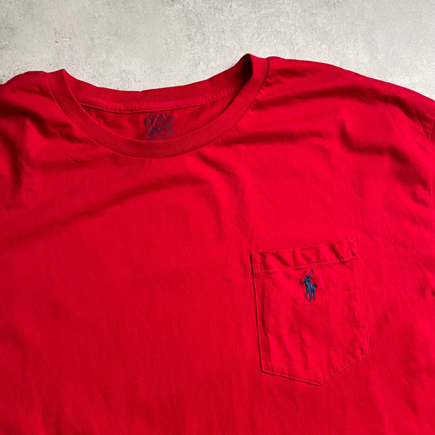 Ralph Lauren piros zsebes póló