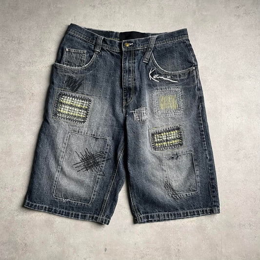 Karl Kani baggy patchwork style farmer jorts