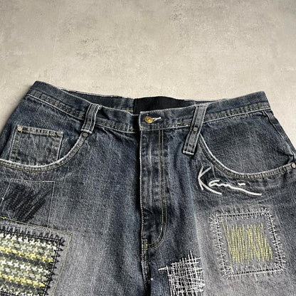 Karl Kani baggy patchwork style farmer jorts