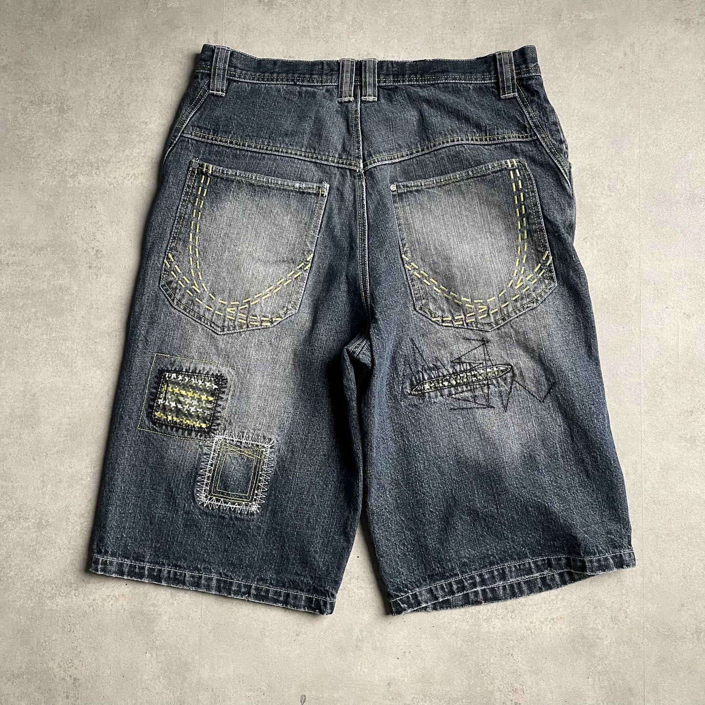 Karl Kani baggy patchwork style farmer jorts