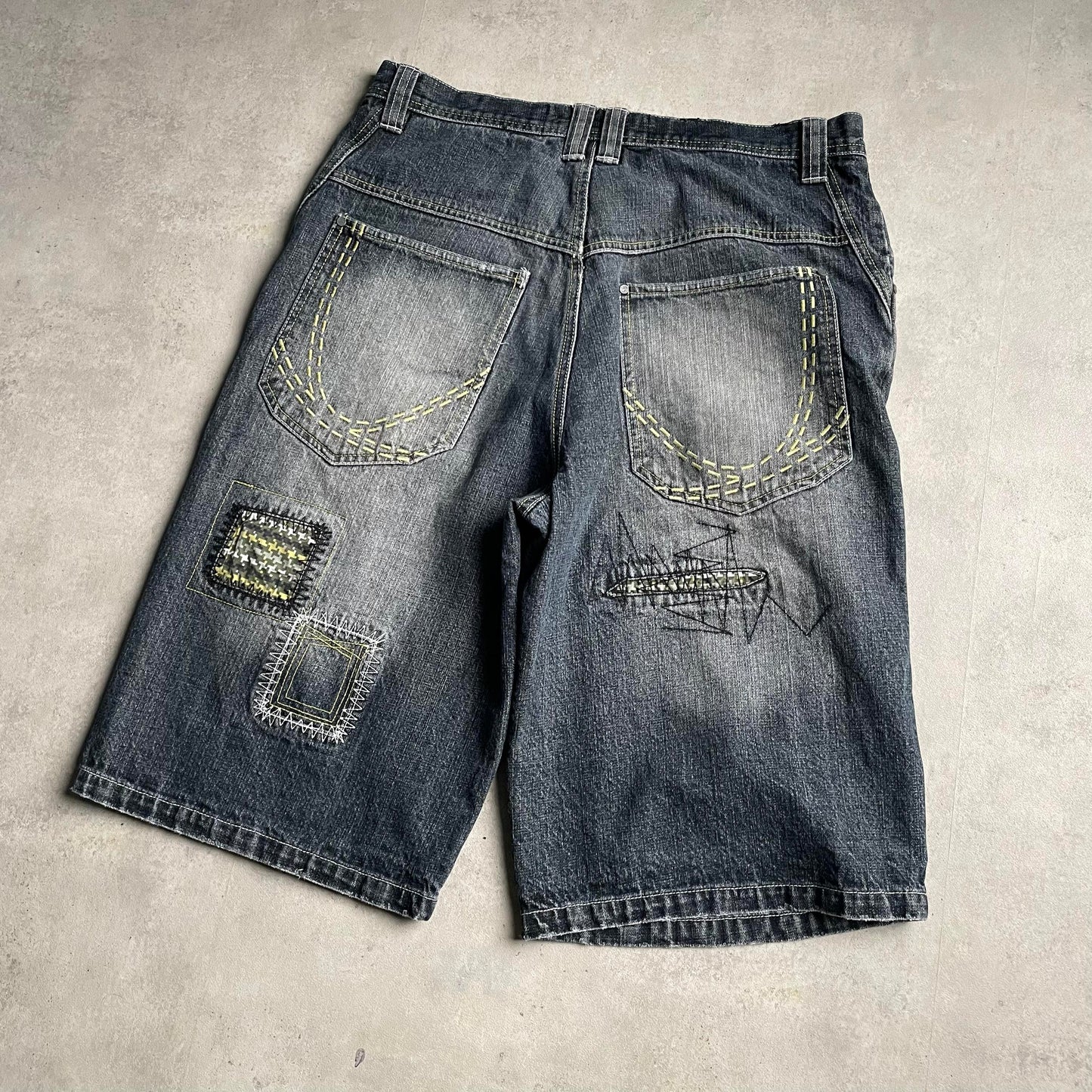 Karl Kani baggy patchwork style farmer jorts