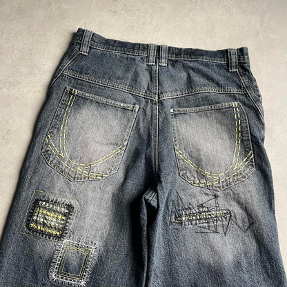 Karl Kani baggy patchwork style farmer jorts