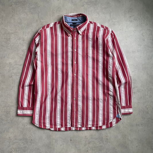 Tommy Hilfiger piros-fehér csíkos ing