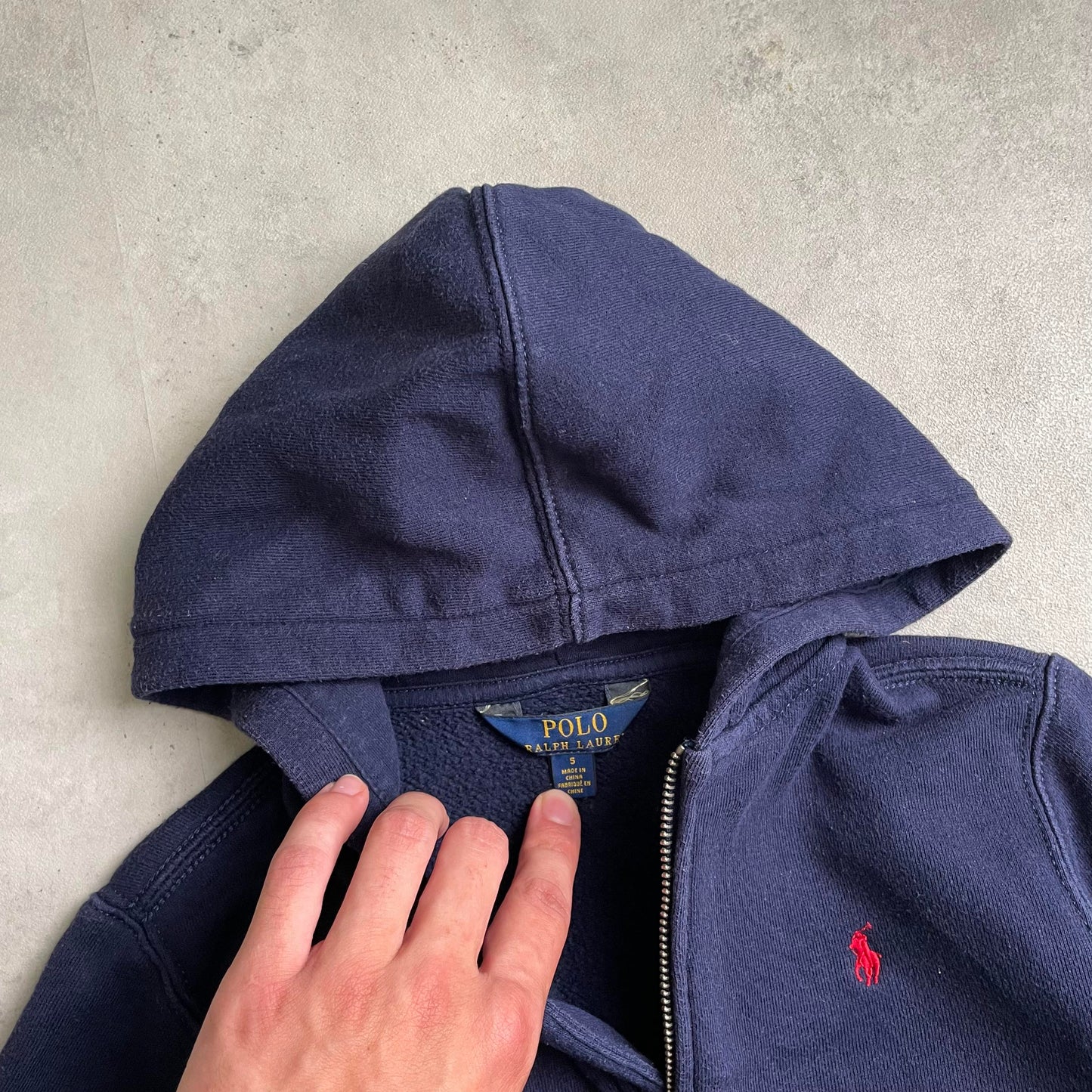Ralph Lauren gyerek sötétkék zipup hoodie