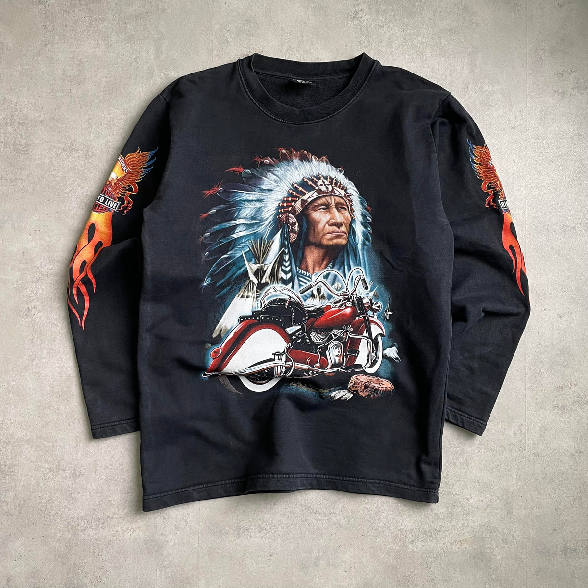 Tab Sons indiános biker crewneck