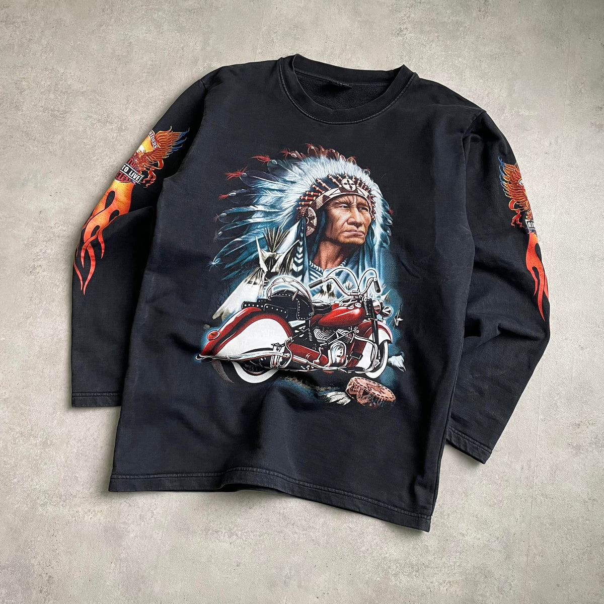 Tab Sons indiános biker crewneck