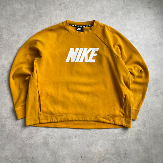 Nike cropped sárga crewneck
