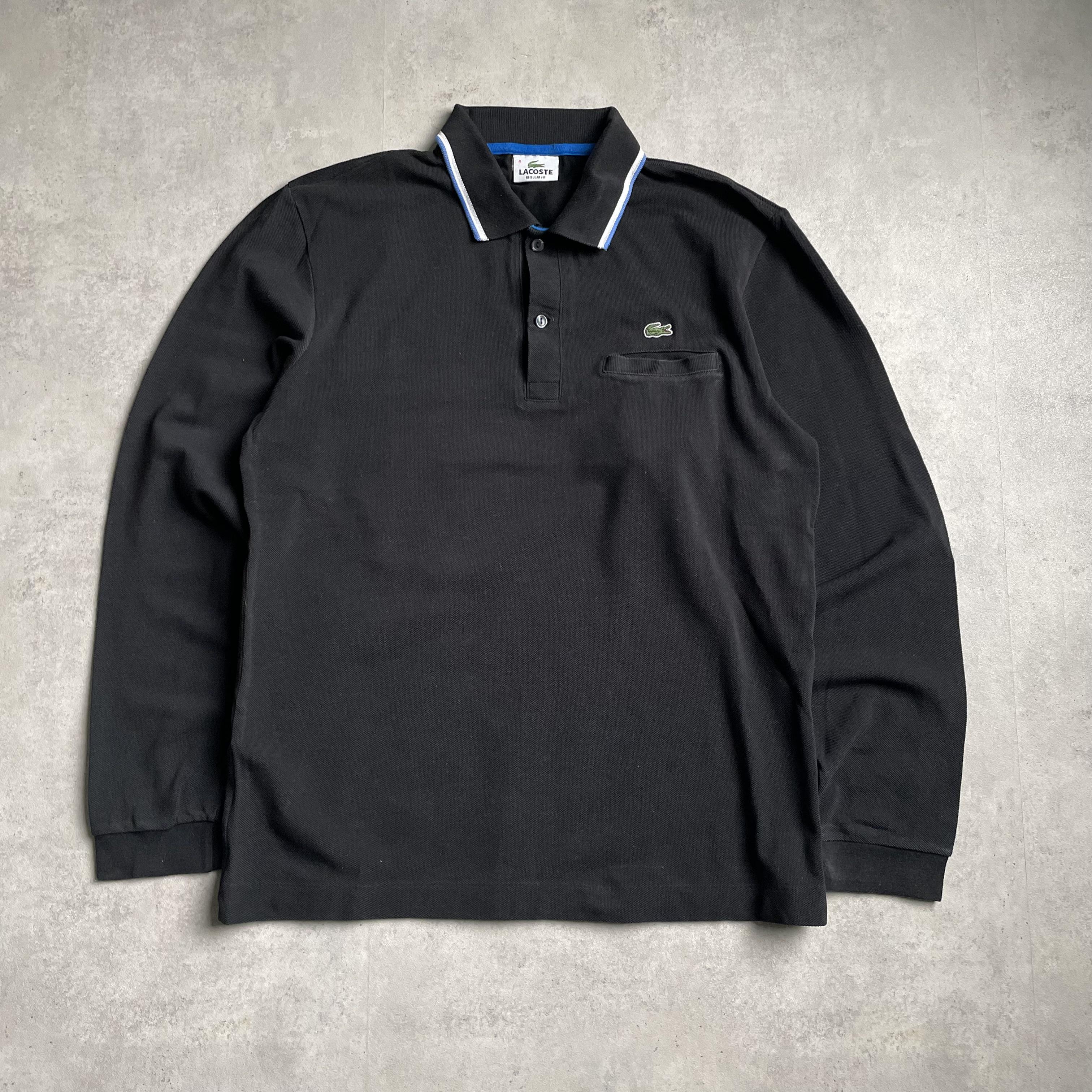 Lacoste Fekete hosszú ujjú galléros póló