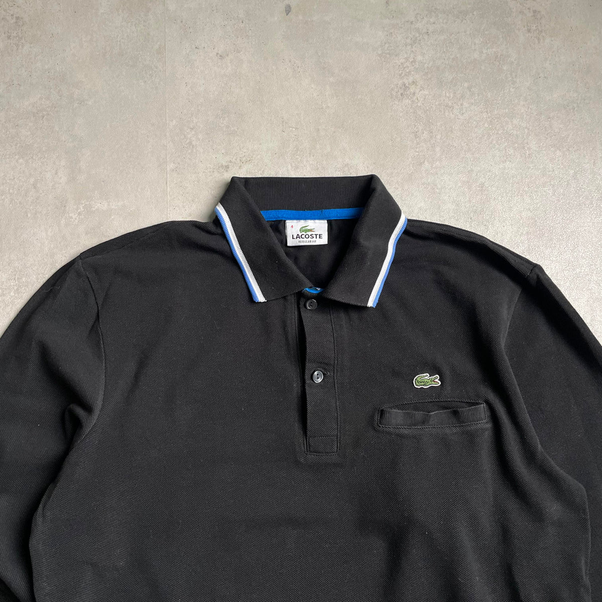 Lacoste Fekete hosszú ujjú galléros póló