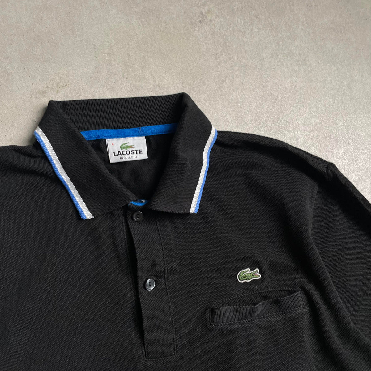 Lacoste Fekete hosszú ujjú galléros póló