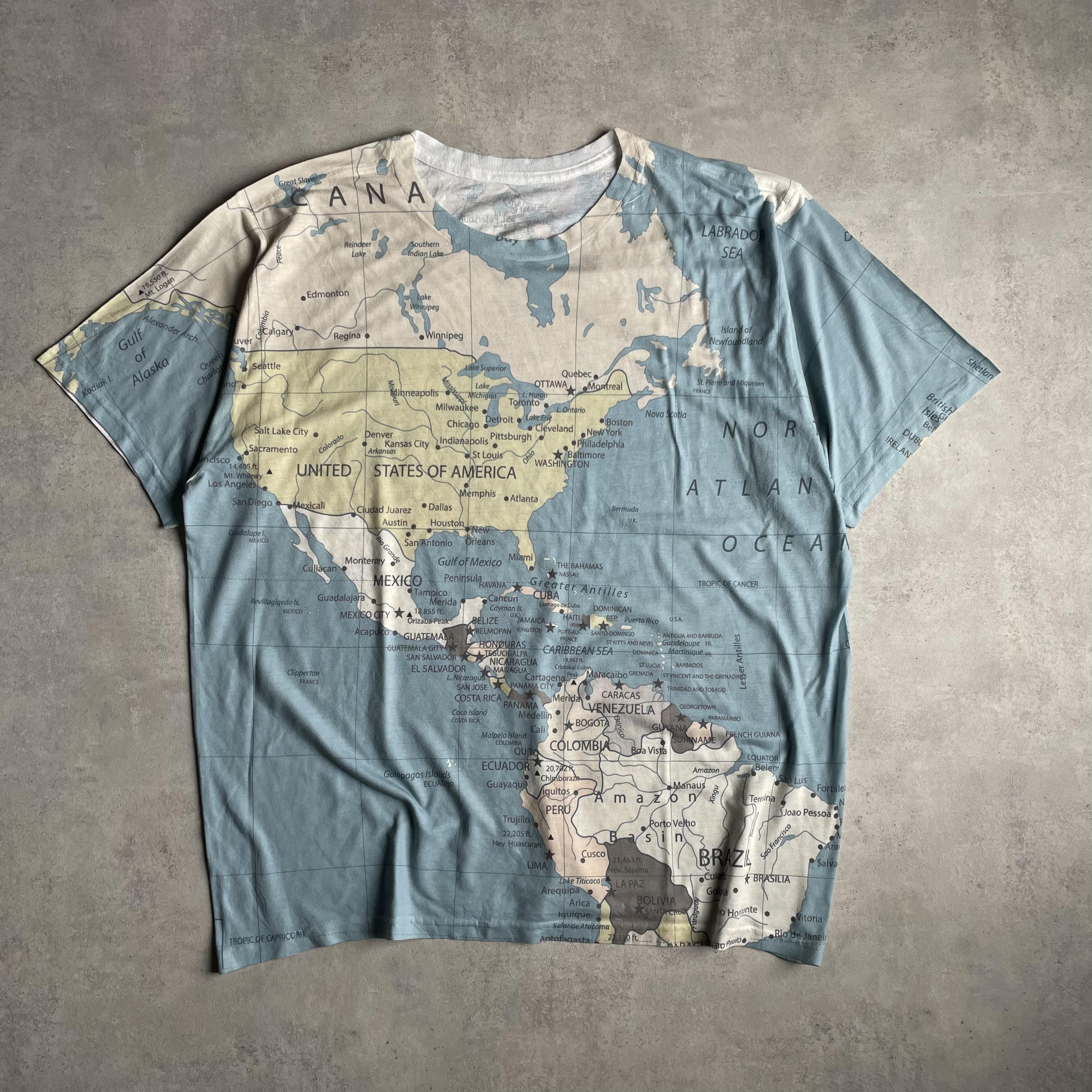 Vintage graphic térkép póló